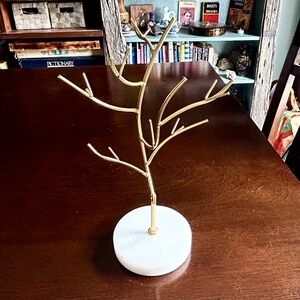 HomeGoods Gold (colored) and White Jewelry Tree, Metal and Stone